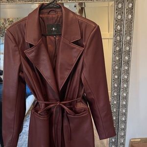 7 For All Mankind Dark Brown Trench Coat